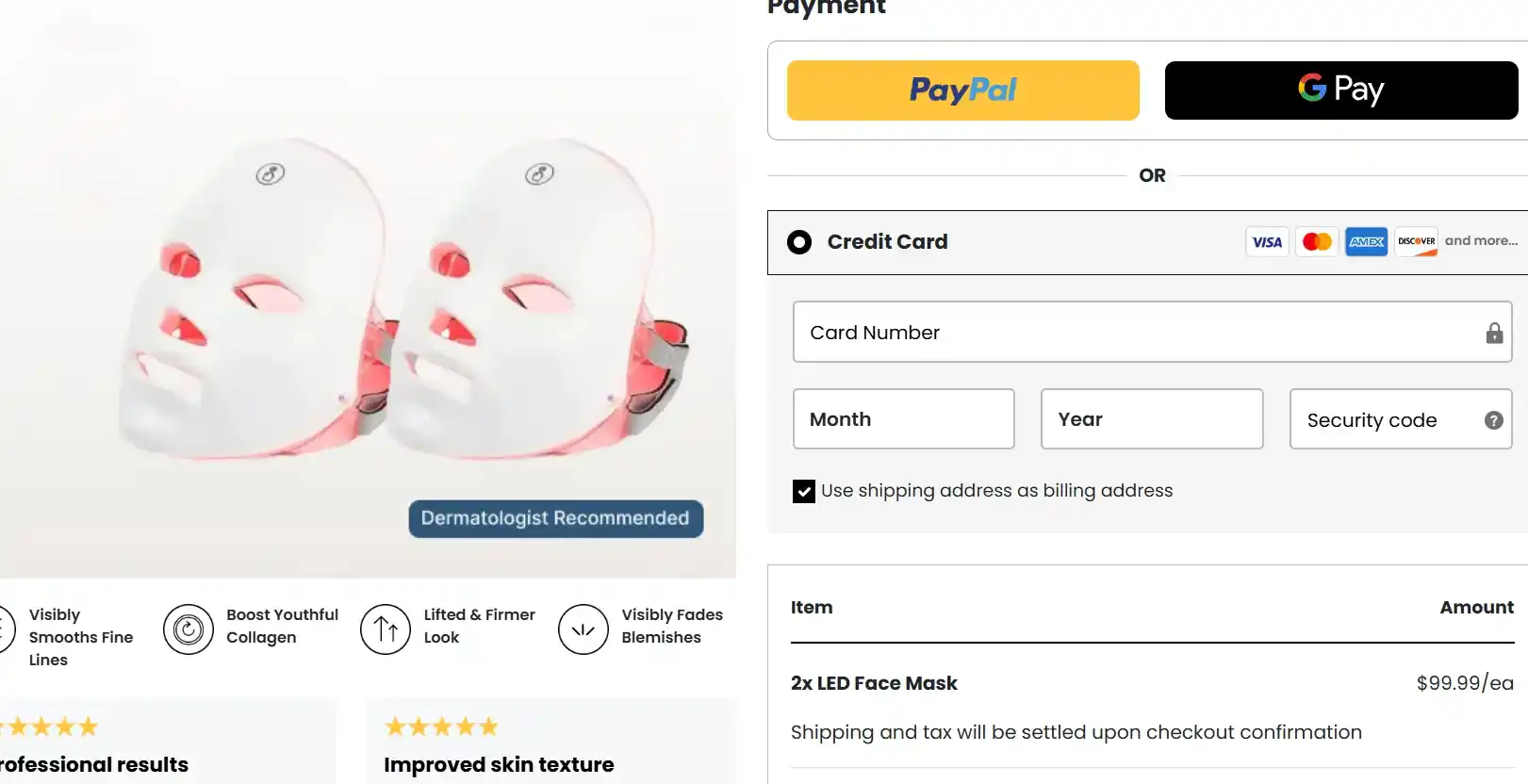 Glokore LED Mask Order Page